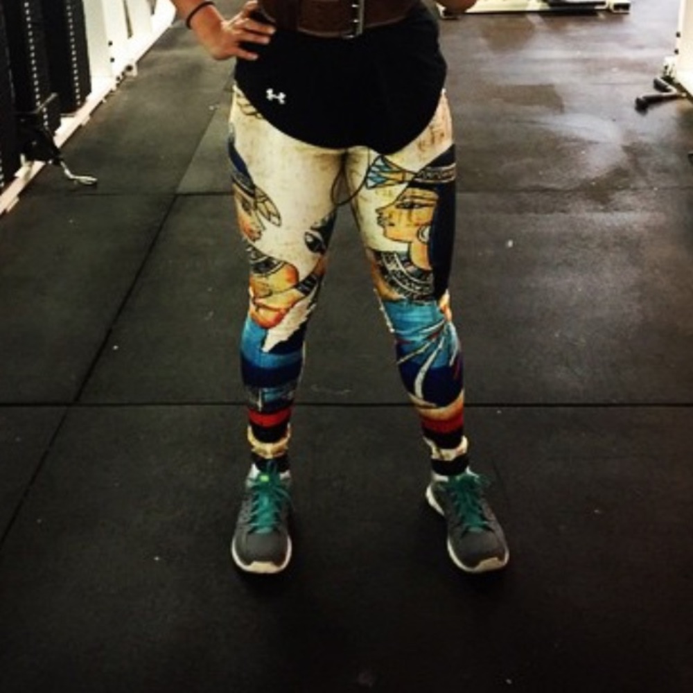 Vibrant Egyptian theme leggings probably a small - Picture 3 of 3